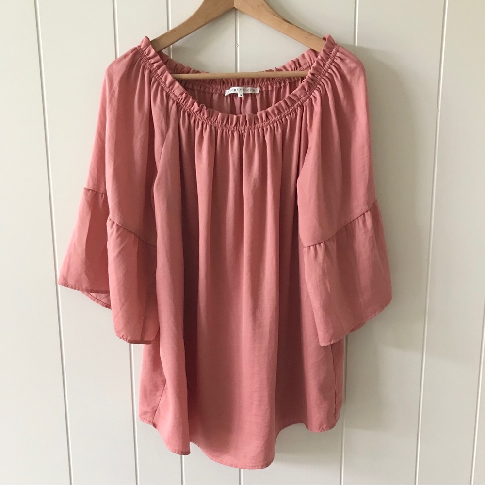 Violet & Claire Flutter Sleeve Off Shoulder Top